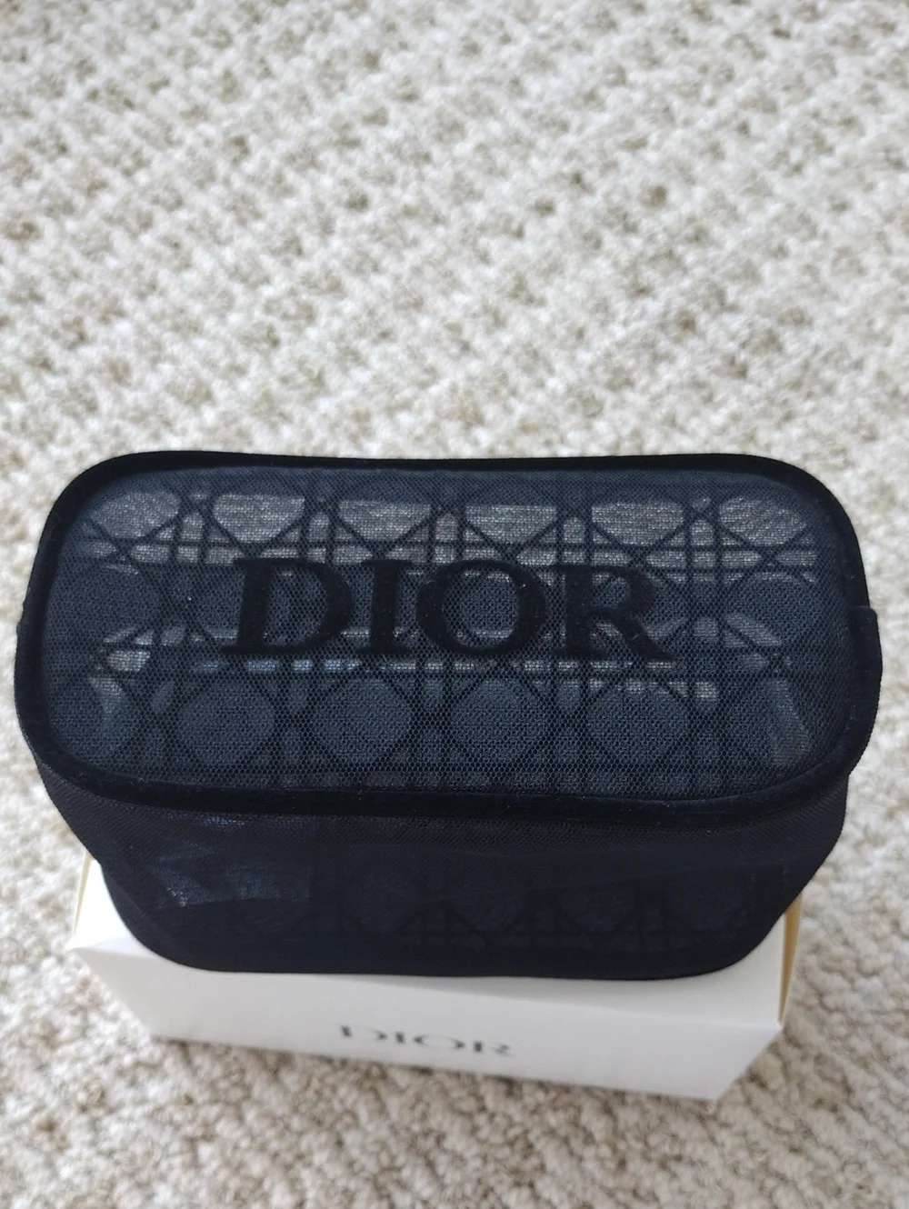 Dior Black Mesh Logo Pouch - Picture 9 of 12